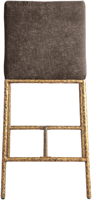 Reeves - Chenille Fabric Upholstered Counter Stool (Set of 2) - Gold Base