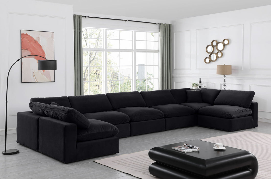 Comfy - 7 Piece Velvet Modular Armless Sectional
