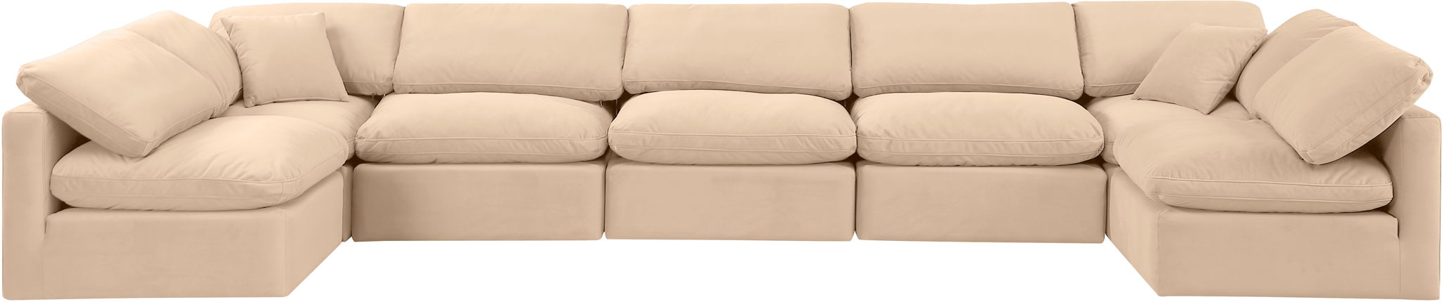 Indulge - Velvet 7 Piece Modular U-Shaped Sectional