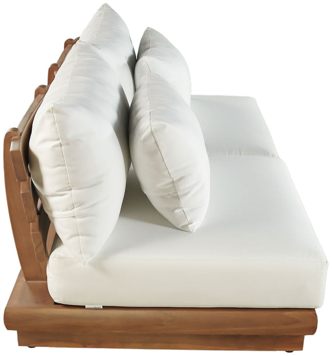 Mirella - 2 Piece Water Resistant Fabric 74" Upholstered Outdoor Patio Modular Armless Loveseat