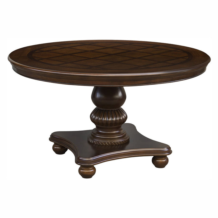 Lordsburg - 5 Piece Set (Round Table & 4 Side Chairs) - Brown