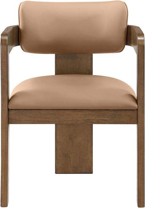 Sacha - Vegan Leather Upholstered Dining Chair With Brown Base (Set of 2)