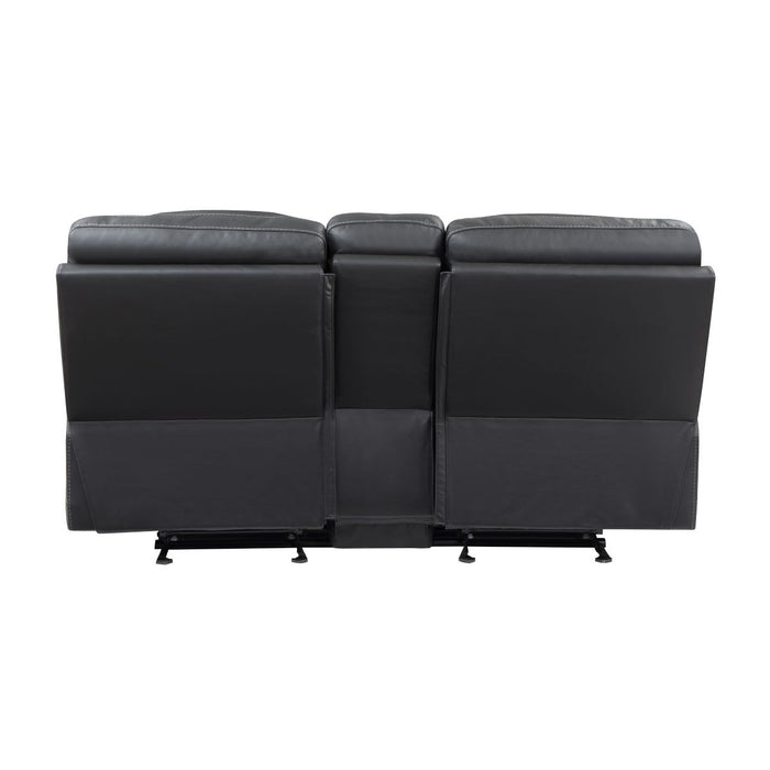 Fabian - Double Glider Reclining Loveseat With Center Console, Receptacles And USB Ports - 2-Tone Gray (Gray / Dark Gray)