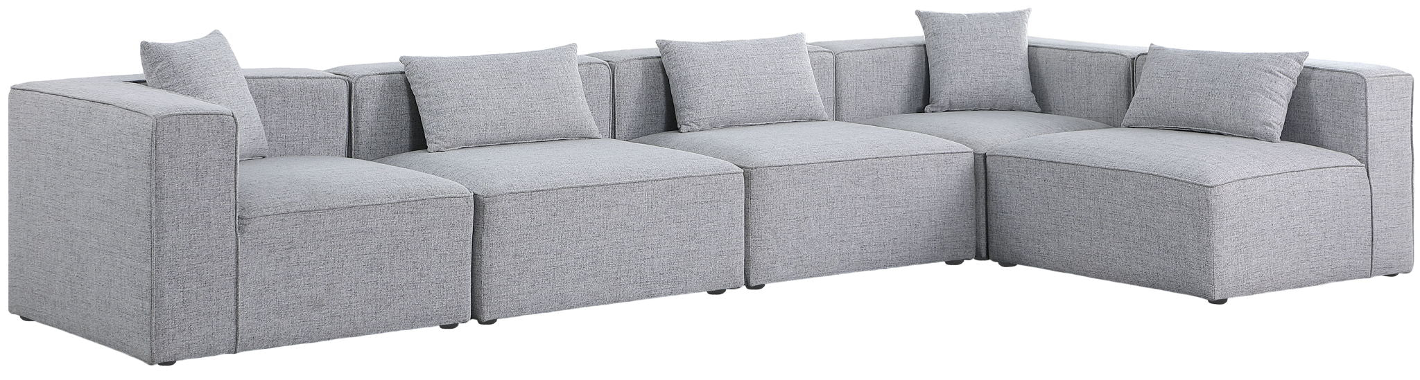 Cube - Linen 5 Piece Modular Sectional