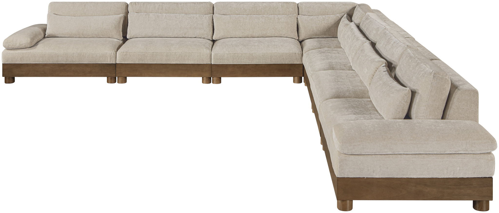 Turin - Chenille Fabric Upholstered Modular Sectional - Taupe