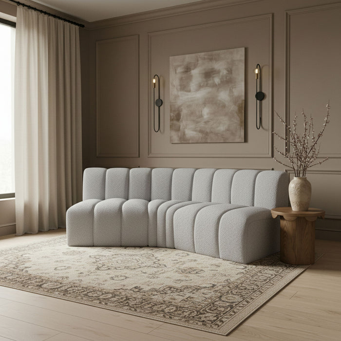 Arc - Boucle Fabric 3 Piece Modular Corner Sofa