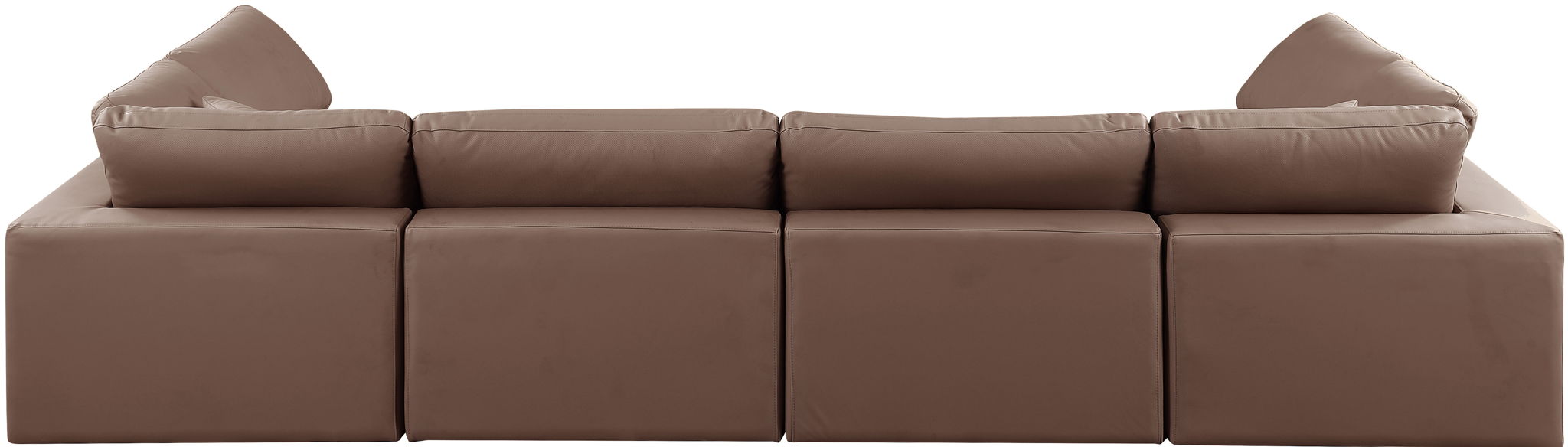 Comfy - 6 Piece Faux Leather Modular Armless Sectional