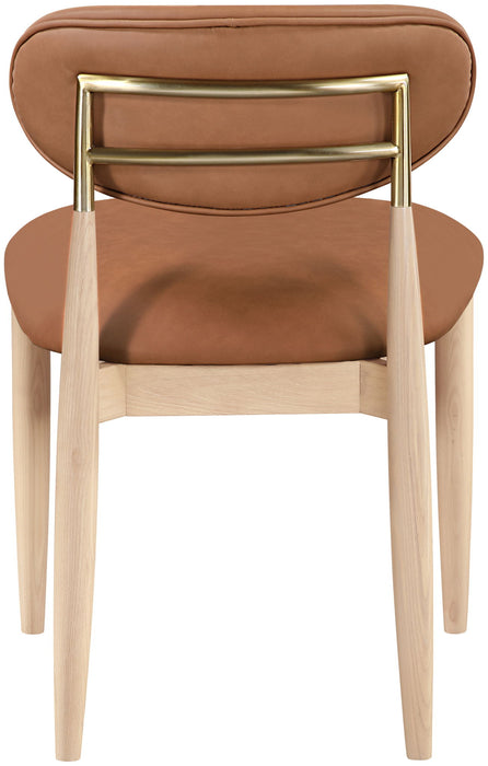 Riccio - Faux Leather Dining Side Chair (Set of 2) - Natural Frame