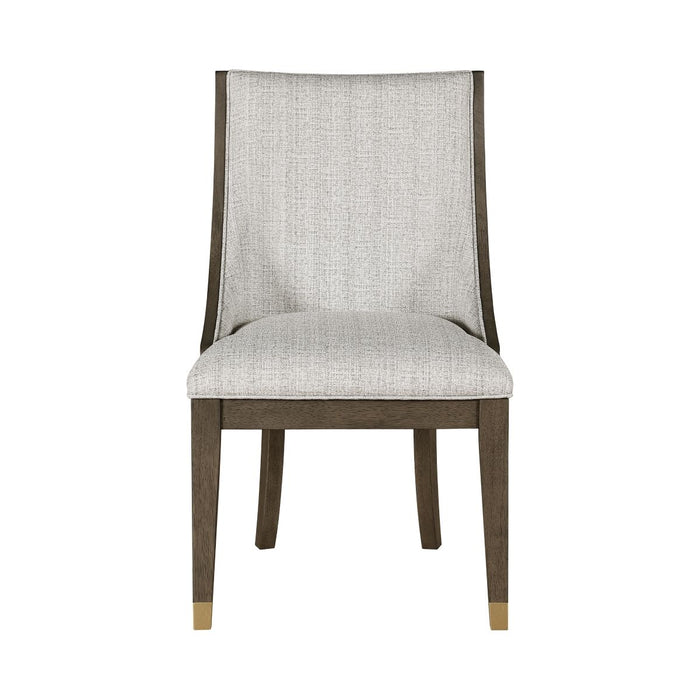 Griffin - Arm Chair (Set of 2) - Pearl Silver / Dark Brown