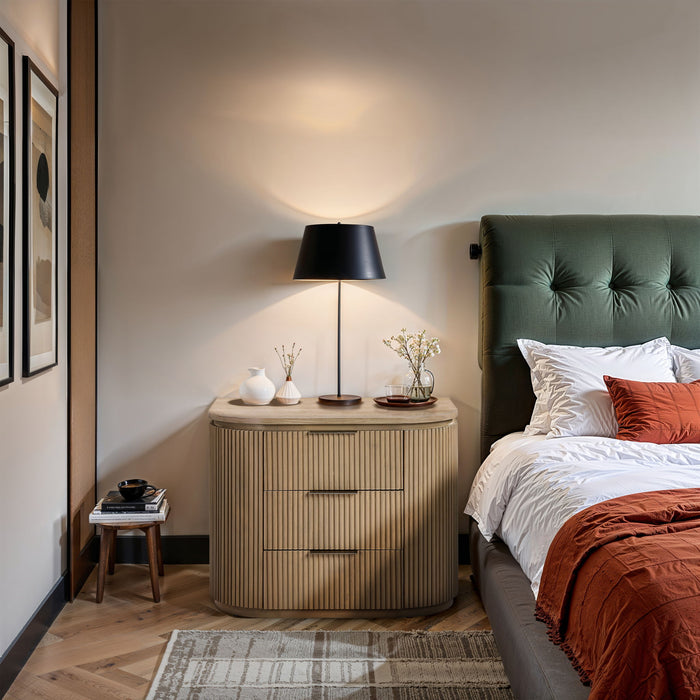 Astrid - Solid Wood And Oak Veneer Nightstand