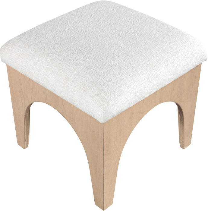 Lawson - Chenille Fabric Ottoman - Natural Base