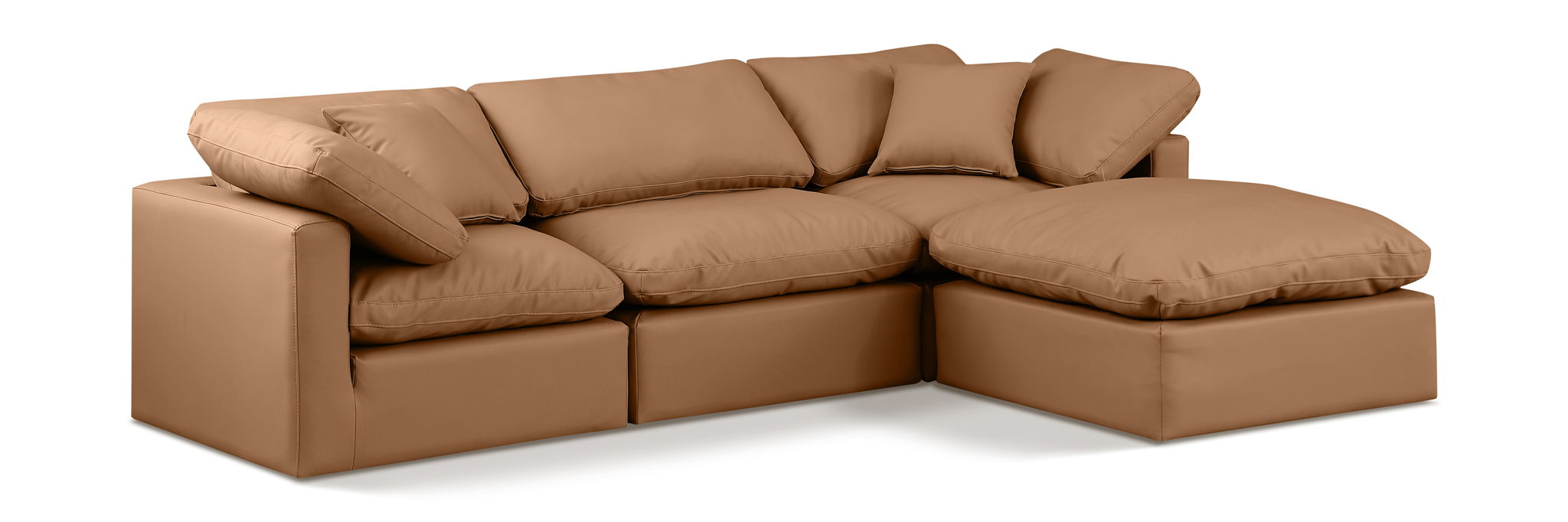 Indulge - Faux Leather 4 Piece Modular Sectional With Chaise