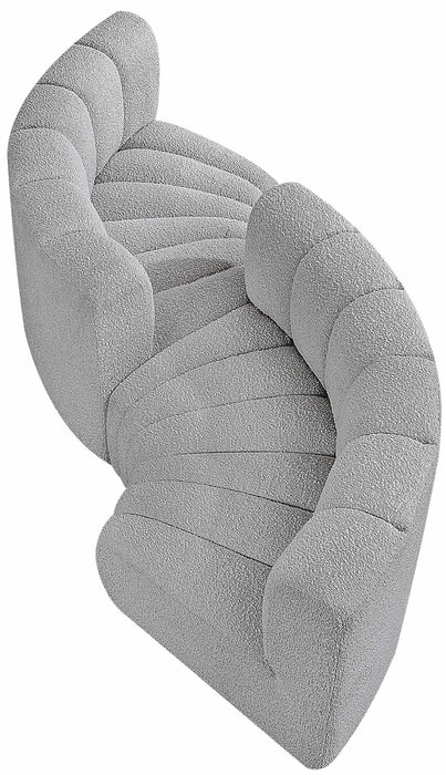 Arc - Boucle Fabric 4 Piece Curved Modular Sofa