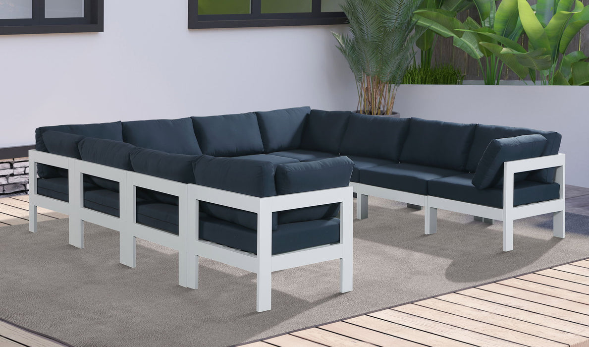 Nizuc - Outdoor Patio 10 Piece Modular Sectional With White Frame