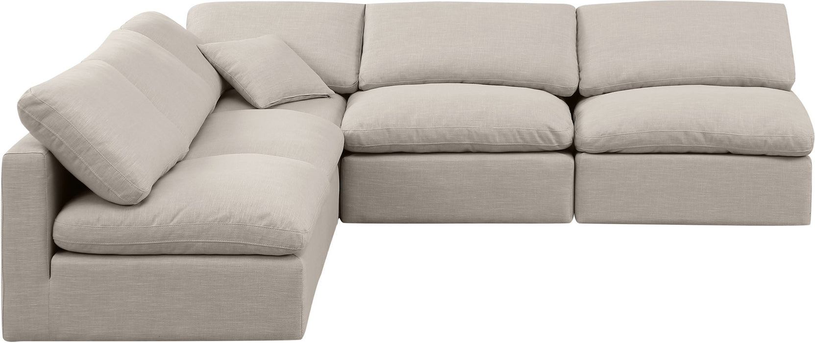 Indulge - Linen 5 Piece Modular Corner Armless Sectional