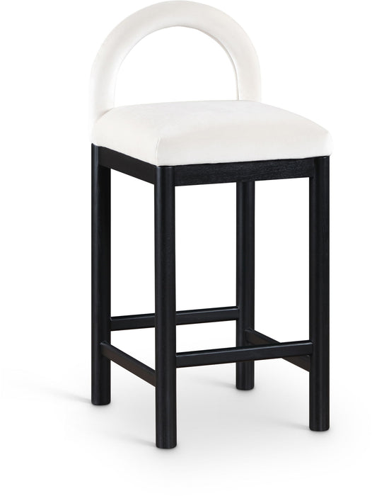 Conrad - Velvet Counter Stool With Black Legs