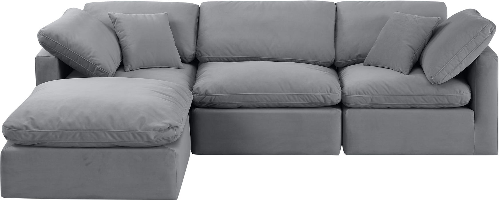 Indulge - Velvet 4 Piece Modular Sectional With Chaise