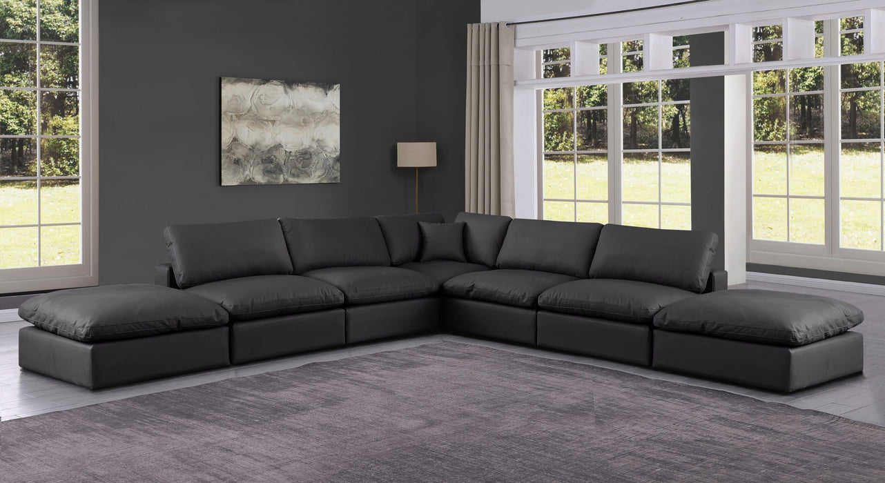 Comfy - 7 Piece Faux Leather Modular Corner Sectional
