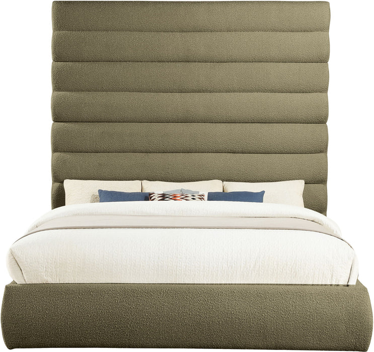 Adam - Boucle Fabric Bed With 89" Headboard