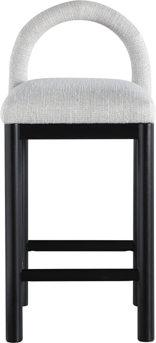 Conrad - Linen Counter Stool With Black Legs