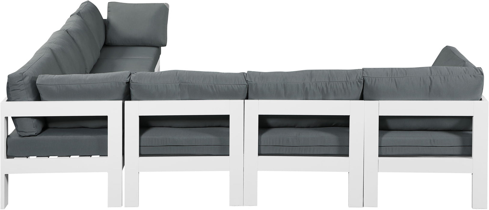 Nizuc - Outdoor Patio 7 Piece Modular Sectional With White Frame