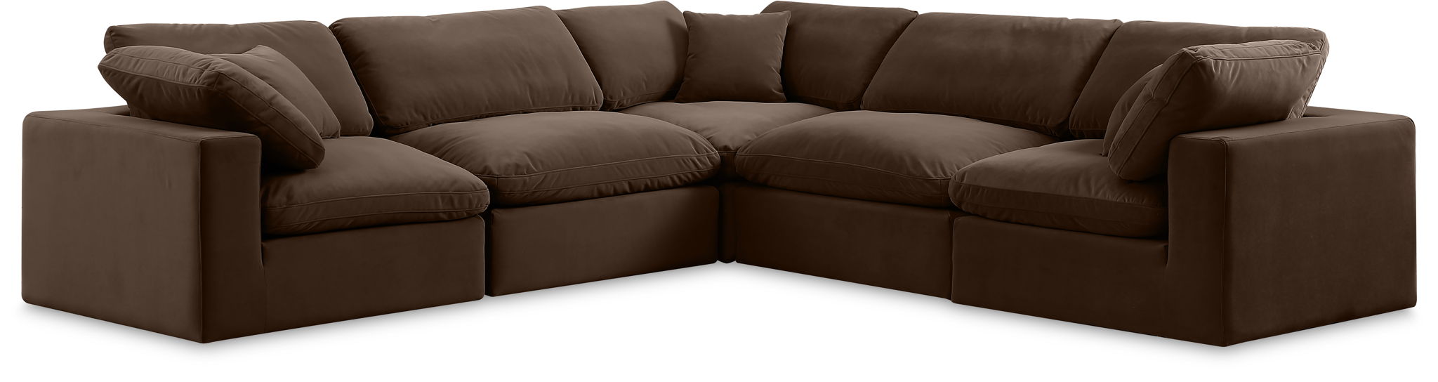 Comfy - 5 Piece Velvet Modular Corner Sectional