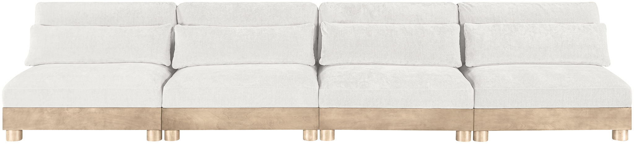 Turin - Chenille Fabric Upholstered Modular Sectional - White