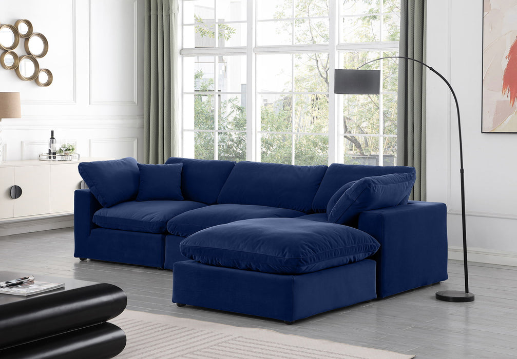 Comfy - 4 Piece Velvet Modular Sectional With Chaise