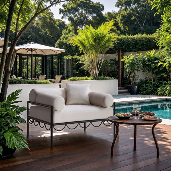 Portofino - Resilient Water Repellent Fabric Upholstered Outdoor Patio Chair