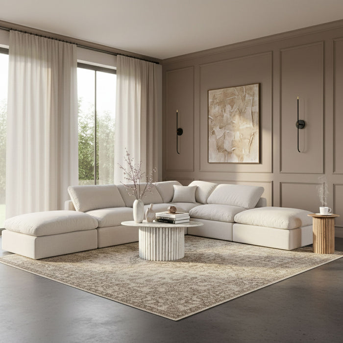 Indulge - Linen 6 Piece Modular Armless Sectional
