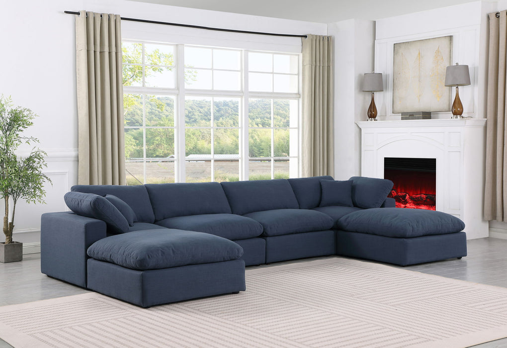 Comfy - 6 Piece Linen Modular Double Chaise Sectional