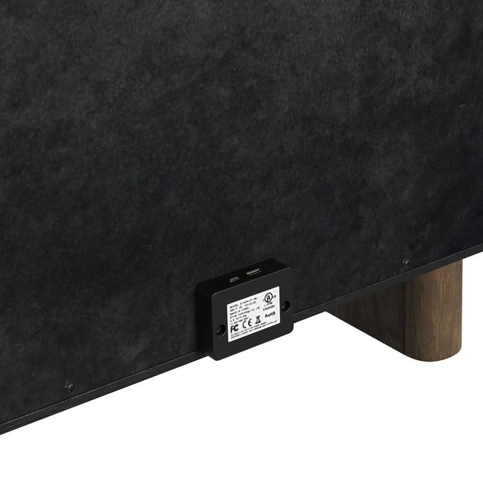 Brisbane - Nightstand With USBC And LED - Brown