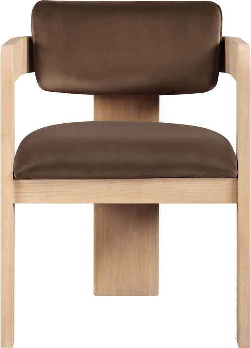 Sacha - Velvet Dining Chair With Natural Base (Set of 2)