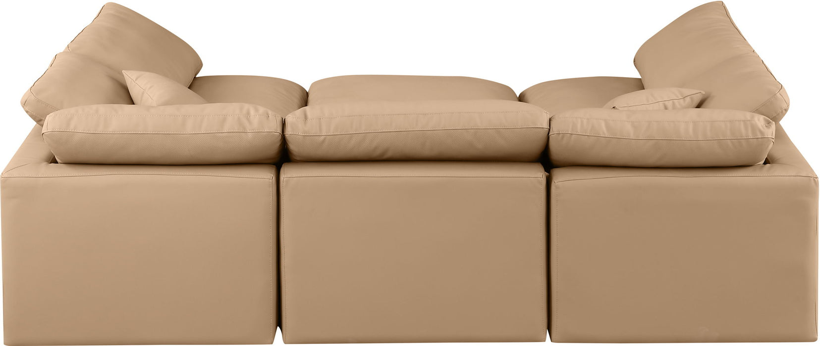 Indulge - Faux Leather 6 Piece Modular Sectional - Tan