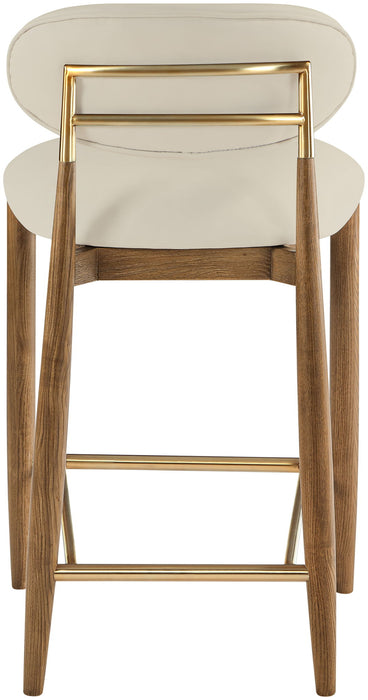 Riccio - Stool - Walnut And Gold Frame