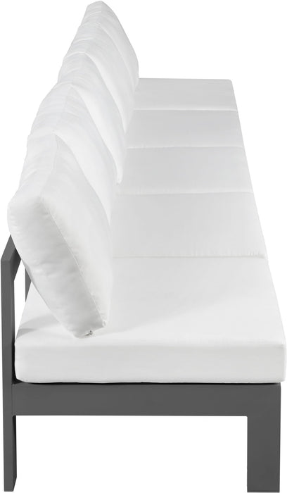 Nizuc - Outdoor Patio 5 Seat Modular Armless Sofa With Gray Frame