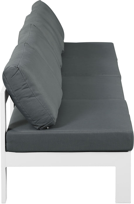 Nizuc - Outdoor Patio 4 Seat Armless Modular Sofa With White Frame