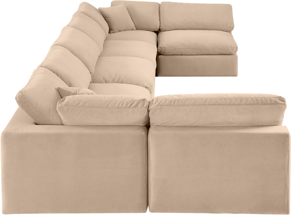 Comfy - 7 Piece Velvet Modular Armless Sectional