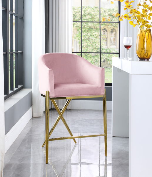 Xavier - Counter Stool with Gold Legs