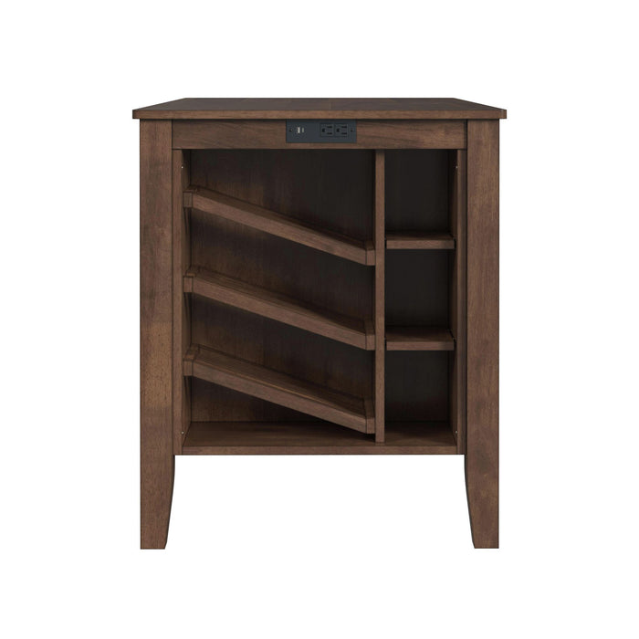 Santa Barbara - Kitchen Island & 2 Counter Stools With Fabric - Walnut / Dark Gray