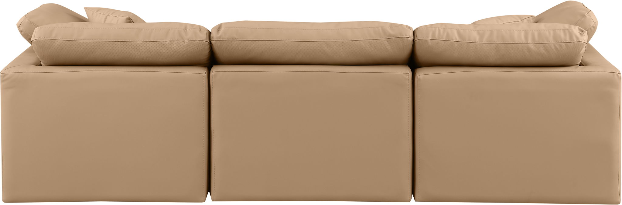 Indulge - Faux Leather 3 Piece Modular Sofa - Tan