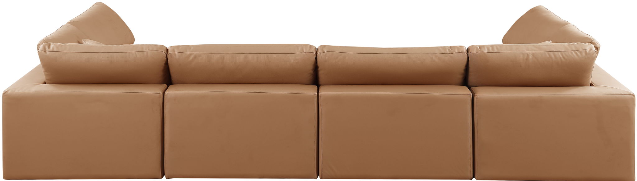 Comfy - 6 Piece Faux Leather Modular Armless Sectional