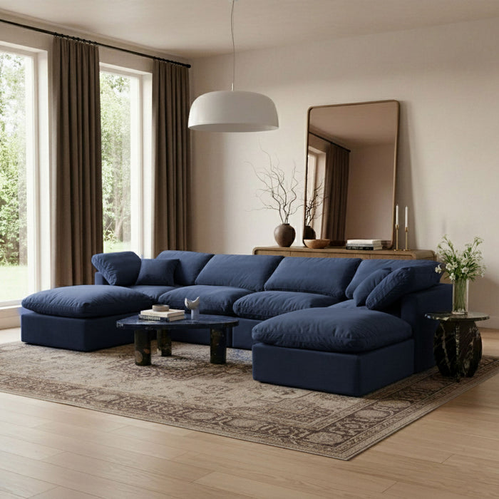 Indulge - Velvet 6 Piece Modular Double Chaise Sectional