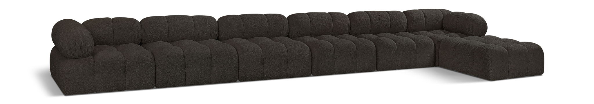 Ames - 7 Piece Boucle Fabric Modular L-Shaped Sectional