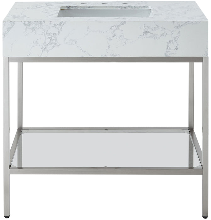 Marmo - Engineered Marble Bathroom Vanity With Chrome Base