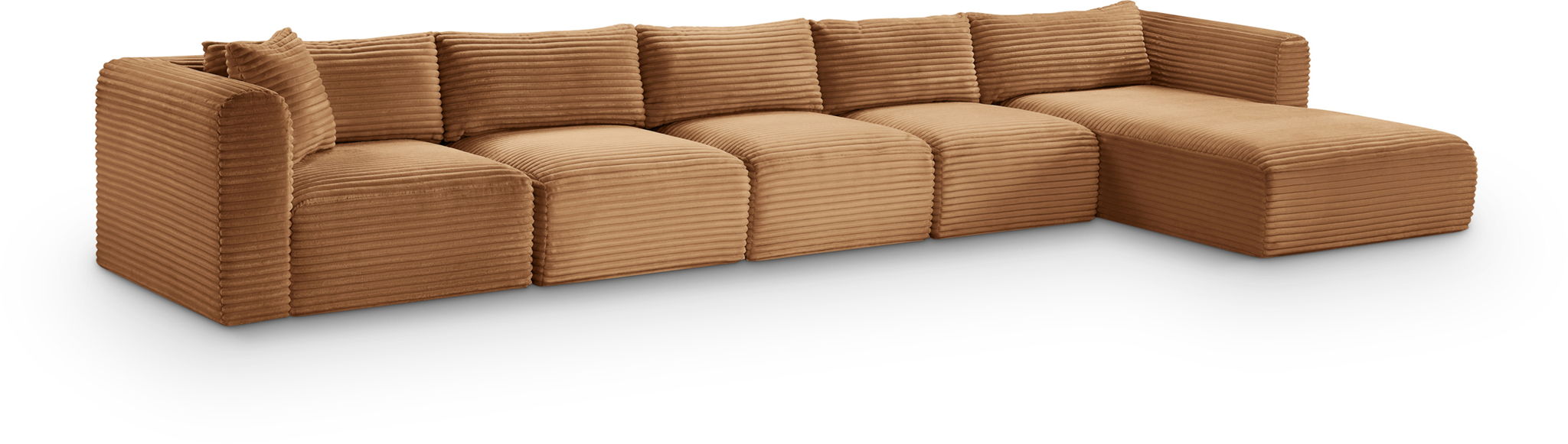 Shaggy - Fabric 5 Piece Modular Sectional With Chaise