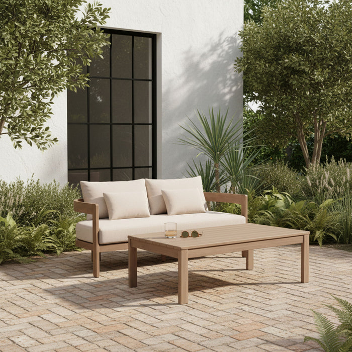 Newport - Water Resistant Fabric 65" Upholstered Outdoor Patio Loveseat