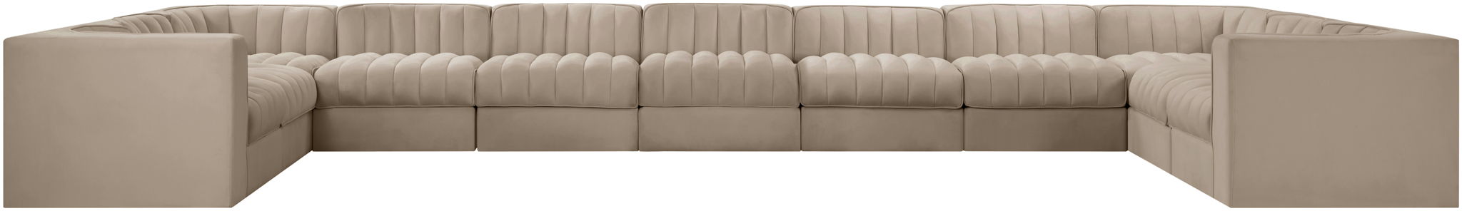 Rummi - Velvet Performance Fabric Upholstered 11 Piece Modular Sectional