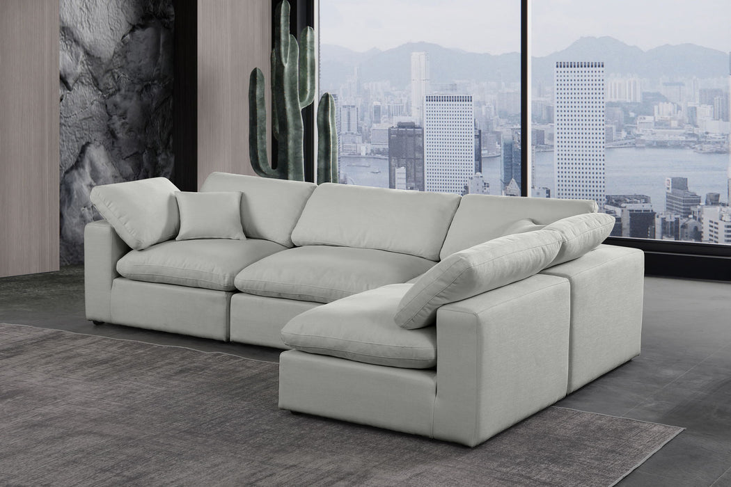Comfy - 4 Piece Linen Fabric Modular Armless Sectional