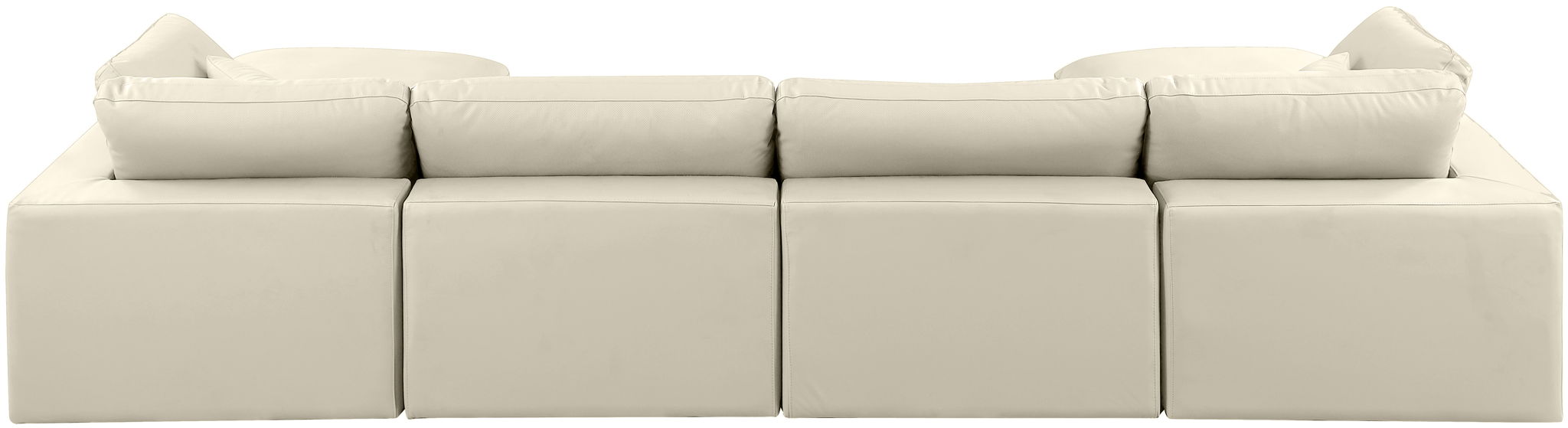 Comfy - 6 Piece Faux Leather Modular Double Chaise Sectional